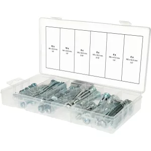 Sortiment utspärrnings- och ankarpluggar. M4x20mm.M6x52mm. 40 delar