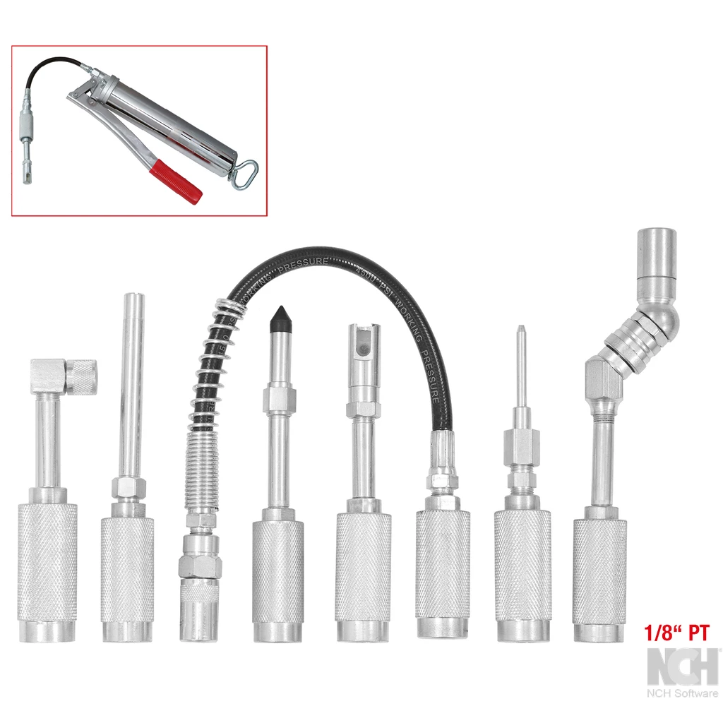 Fettpress-adapter-sats. 7-delar