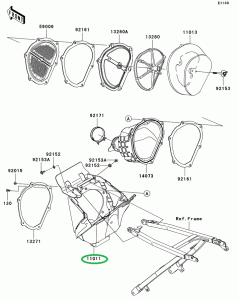 Kawasaki luftfilterhus KX250F