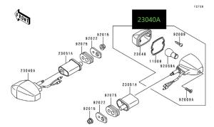 Kawasaki blinkers fram ZR750/ZR7 2000