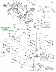 Kawasaki övre bärarm vänster bak KVF750 - Brute Force 750