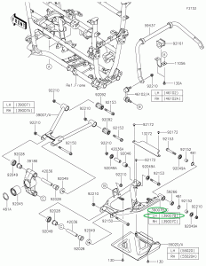Kawasaki nedre bärarm vänster bak KVF750 - Brute Force 750