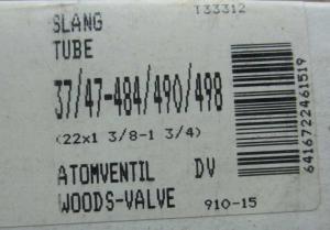 Cykelslang 22 x 1 3/8-1 3/4