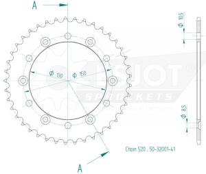Bakdrev Honda 250/350/500, 41 kugg
