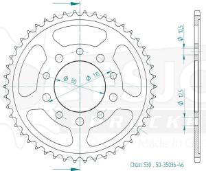 Bakdrev Honda 400/750/ Triumph 750/900/955/1000, 46 kugg
