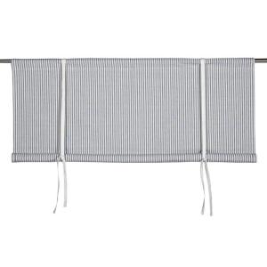 Hissgardin OSKAR, smalrandig i grått och vitt, Bredd: 100cm, 120cm, 140cm