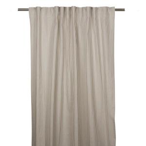 Gardin OSKAR, smalrandig i sand och vitt