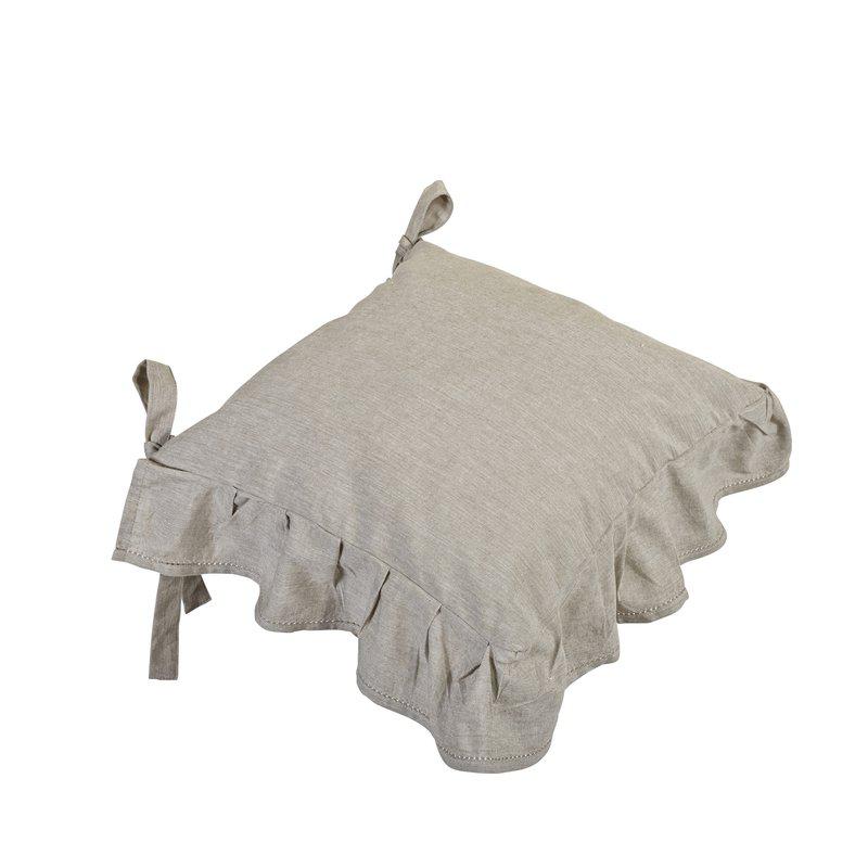 Stolsfodral ALVA med knytband, enfärgad, 42x42 cm, Lin