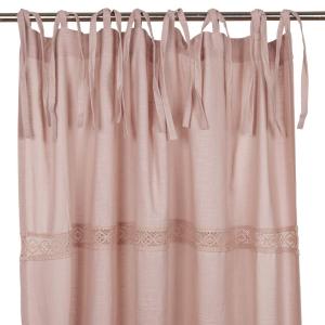 Knytbandslängd SANNA med knytband upptill och med infälld spets i ljusrosa