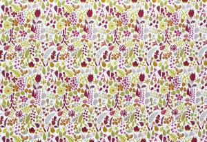 Tyg på metervara, mönster HERBARIUM av Stig Lindberg, orange