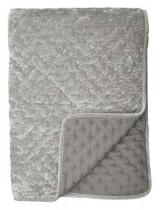 Överkast Cia, i lyxig sammet till enkelsäng, linnegrå, Stl. 180x260cm