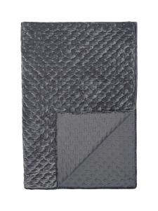 Överkast till dubbelsäng i sammet, grå