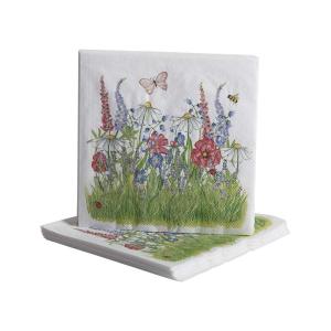 Servett SOMMAR, blomstrande lunchservett i papper, 20st, Stl. 33x33cm, multi
