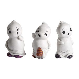 Spooky, Bella, Buster och Bo är en lekfull trio med småspöken. Stl. 3 st, Höjd 5,8 cm. Vit