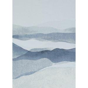 Bonad Dunes, böljande mönster, Blå 100x127cm