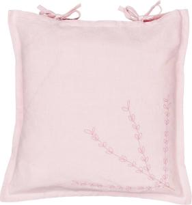 Kuddfodral Amie med broderi och knytband, Ljus Rosa 45x45cm