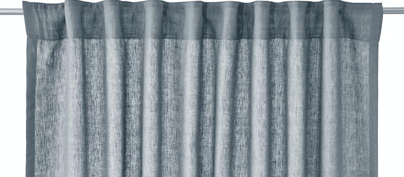 Ingrid enfärgad gardinkappa i halvlinne, Denim Stl.50x250cm