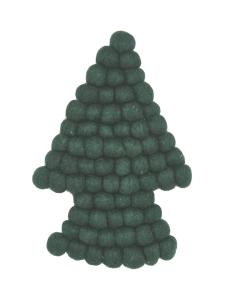 Nisha Grytunderlägg i tovad ull designad som en gran, Grön, Stl: 20X27cm