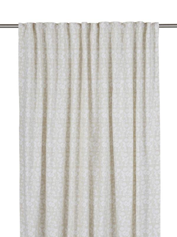 Gardin med tryckt mönster, De Mina, av Carl Larsson 2 Pack, Beige, Stl: 2x140x280cm