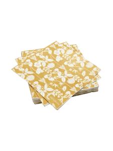 Pappersservett med tryckt mönster, De Mina, av Carl Larsson, Gul, 1 frp med 25st 3-lags servetter