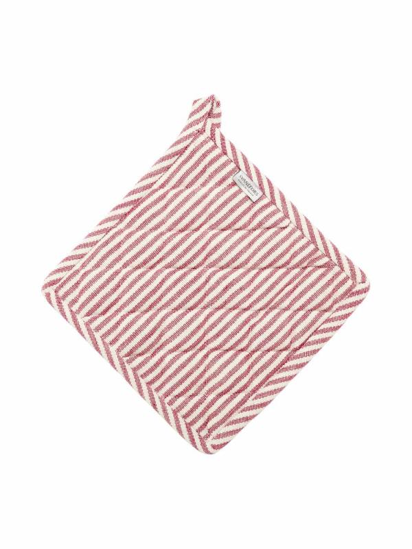Grytlapp KITTY, röd och vit randig, stl. 22x22cm