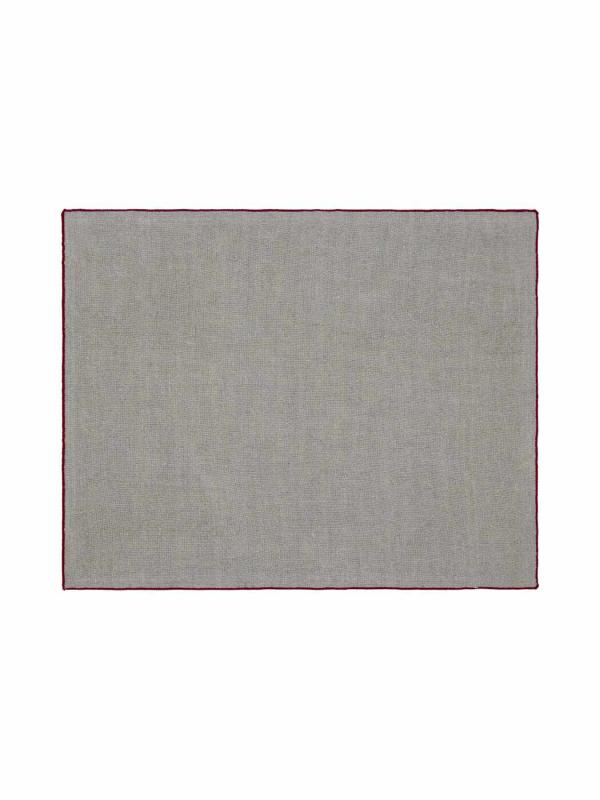 Tablett Celine i linne, enfärgad med langett i rött Stl. 35x45cm