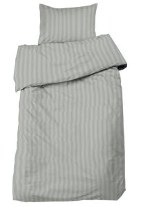 Bäddset MIRAGE, stilig vävd rand med hotellkänsla i skön satin i ljusgrått