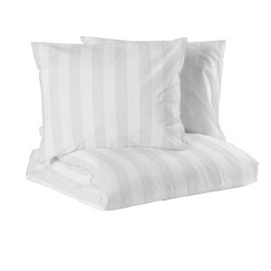 Bäddset MIRAGE KINGSIZE, stilig vävd rand med hotellkänsla i skön satin i vitt