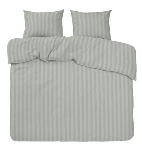 Bäddset MIRAGE KINGSIZE, stilig vävd rand med hotellkänsla i skön satin i ljusgrått