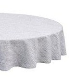 Rund stor duk Sabina, chambrayvävd, enfärgad, grå, beige