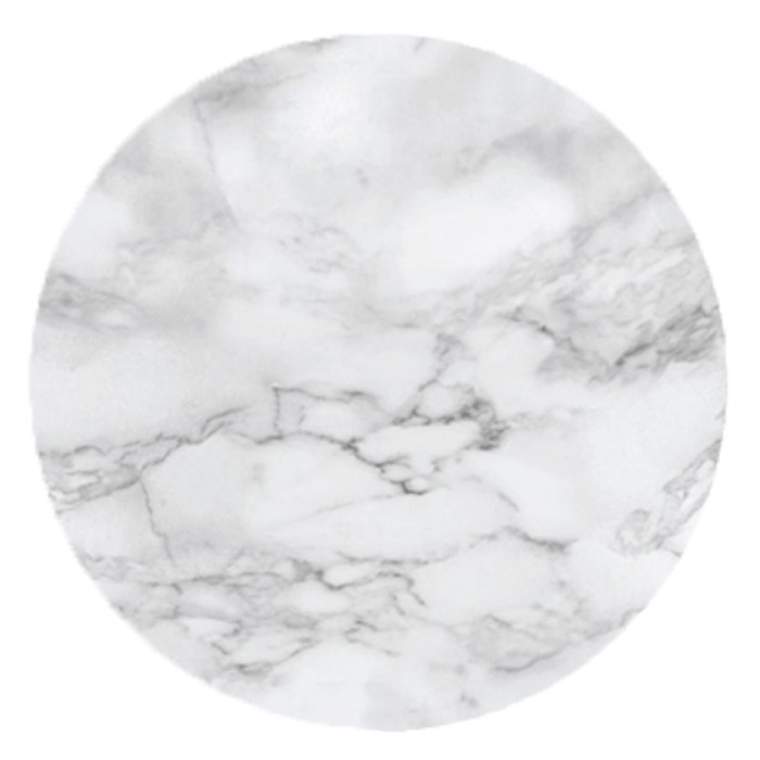 Vaxduk Marmor, rund 140 cm Ø marmormönstrad, bågklippt kant, vit/grå
