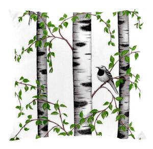 Kuddfodral BJÖRKDUNGEN, 47x47cm, vit