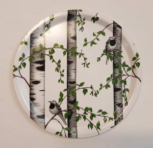 Bricka BJÖRKDUNGEN rund, Ø 31cm, offwhite