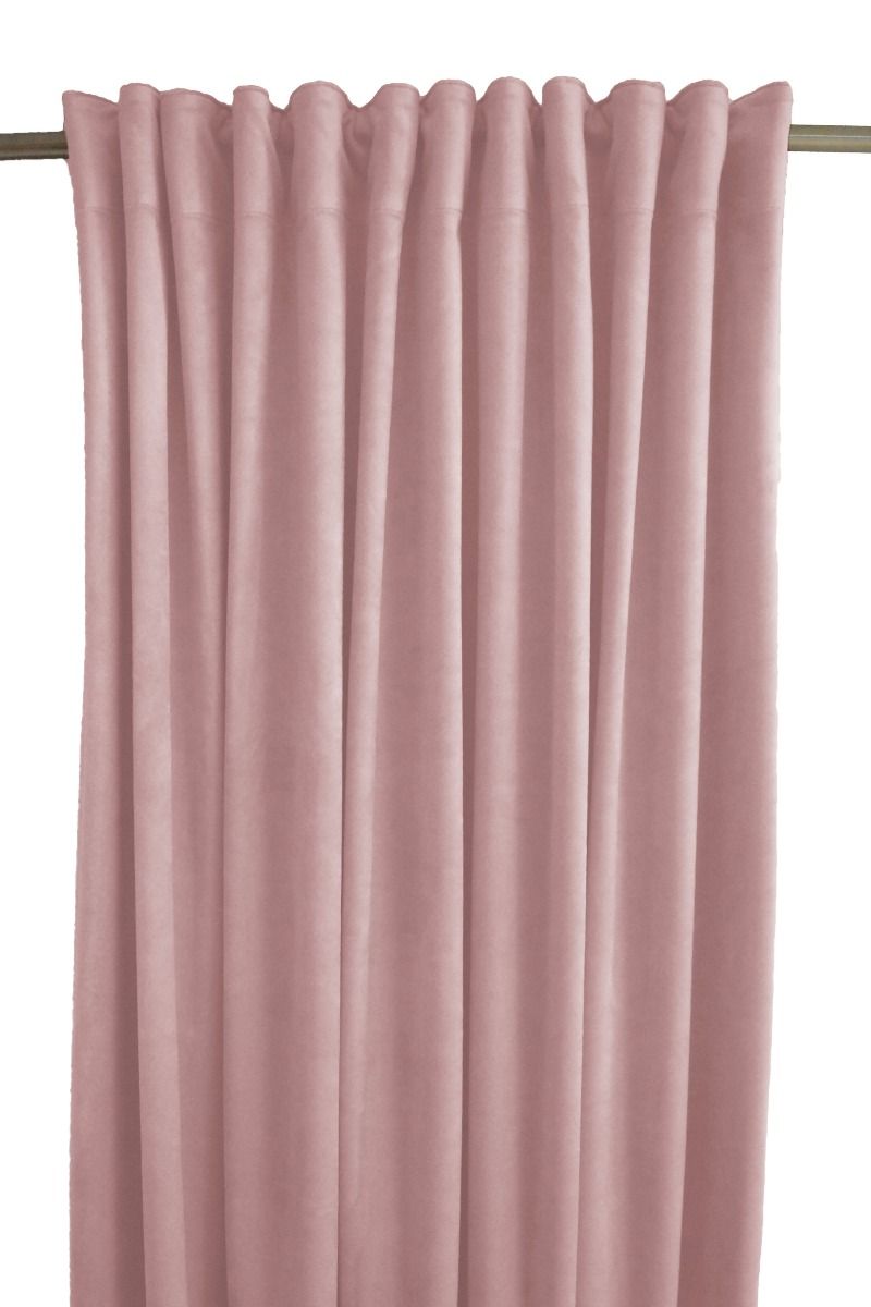 Gardinlängd Sammet, enfärgad med extra tyngd för vackert fall, Stl. 2x140x300, ljusrosa