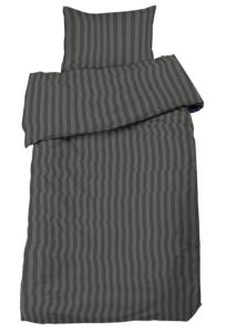 Bäddset MIRAGE, stilig vävd rand med hotellkänsla i skön satin i mörkgrått