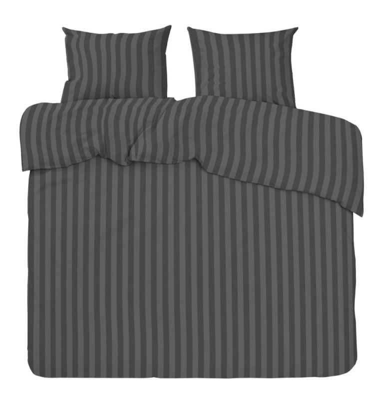 Bäddset MIRAGE KINGSIZE, stilig vävd rand med hotellkänsla i skön satin i mörkgrått
