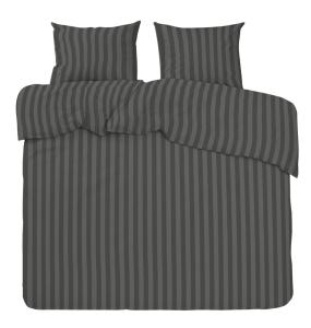 Bäddset MIRAGE KINGSIZE, stilig vävd rand med hotellkänsla i skön satin i mörkgrått
