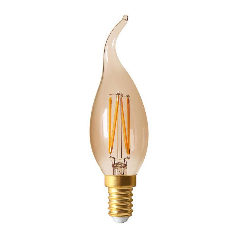 Lampa LED, E14, Guldtonad ljuslåga 2100K