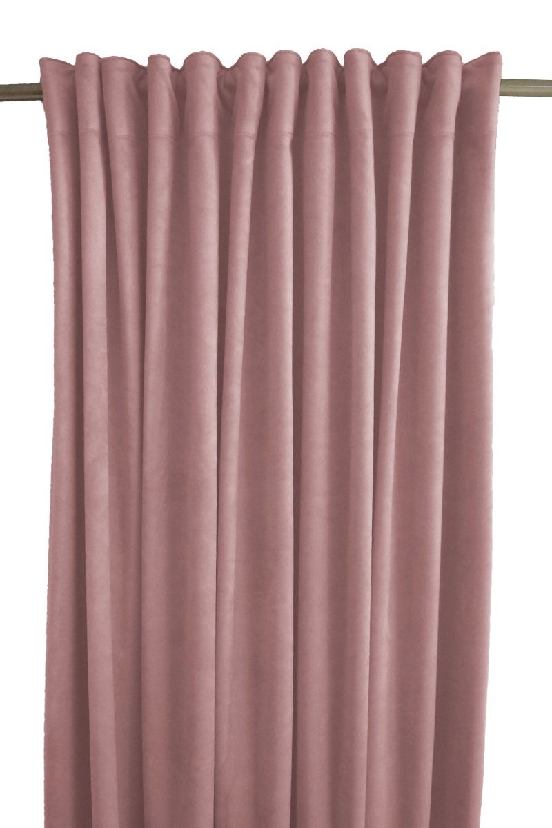 Gardinlängd Sammet, enfärgad med extra tyngd för vackert fall, Stl. 2x140x300 cm. rosa