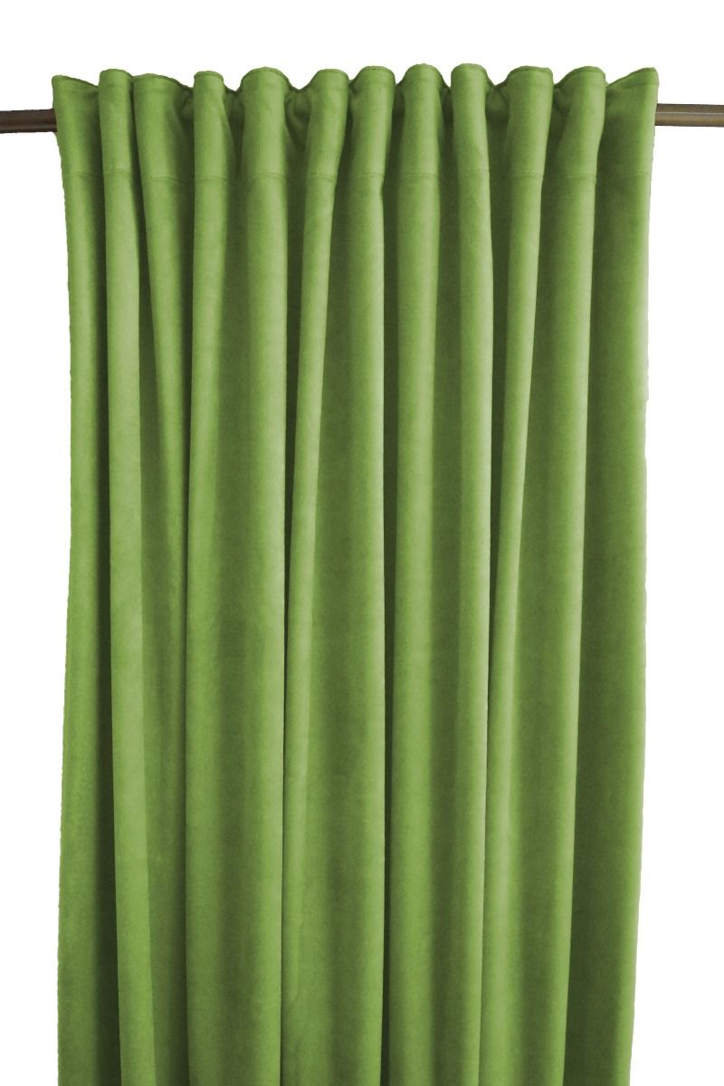 Gardinlängd Sammet, enfärgad med extra tyngd för vackert fall, grön