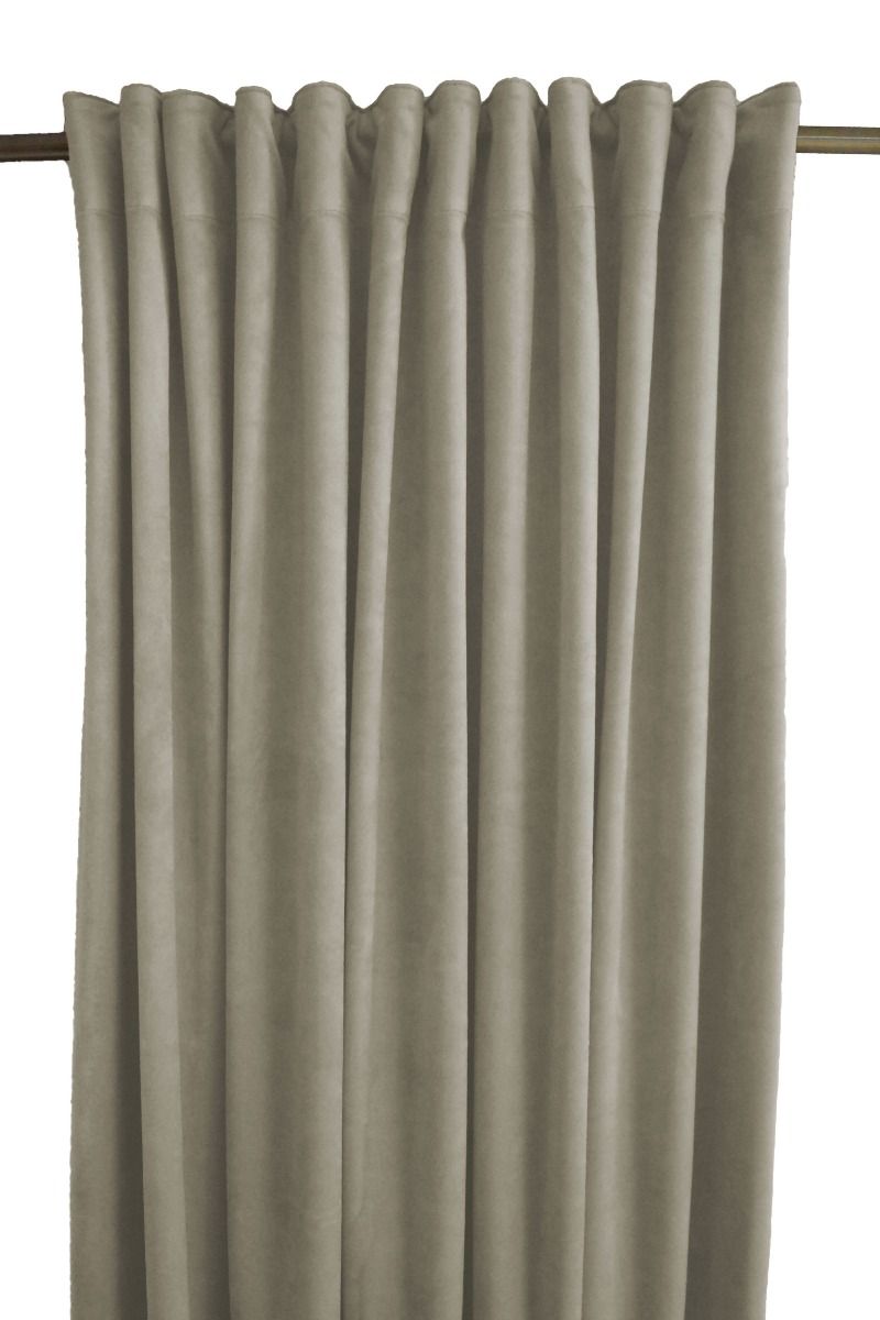 Gardinlängd Sammet, enfärgad med extra tyngd för vackert fall, Stl. 2x140x300 cm, ljusgrå