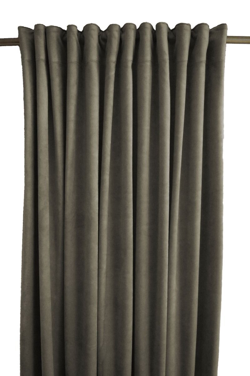 Gardinlängd Sammet, enfärgad med extra tyngd för vackert fall, stl. 2x140x300 cm, mörkgrå