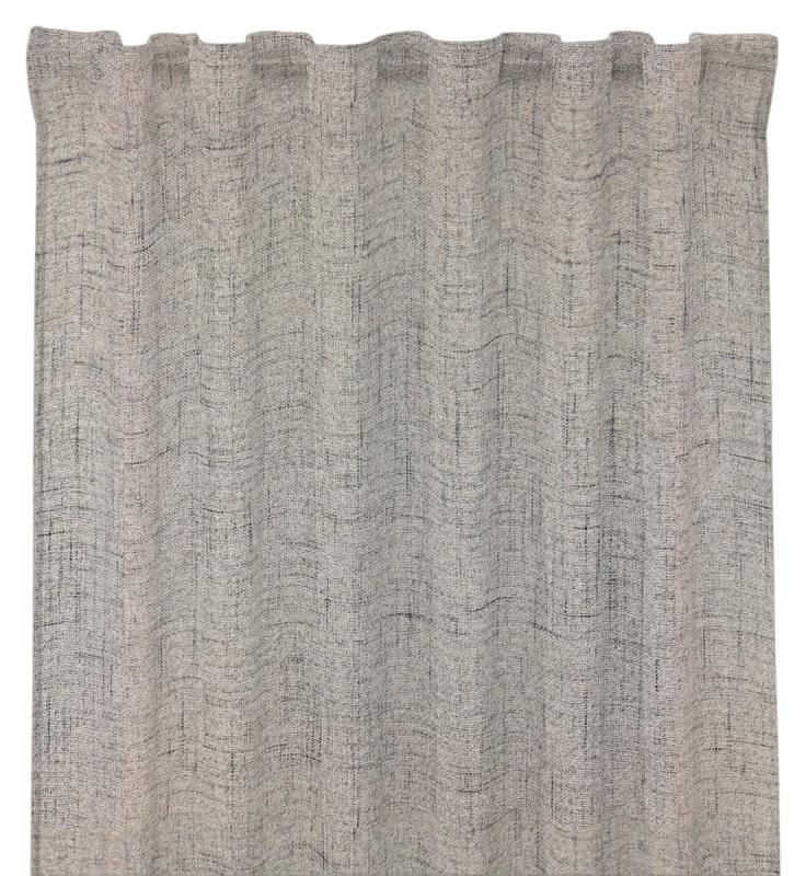 Mörkläggningsgardin ARIZONA, extra lång, black out, enfärgad, melerad i ljusgrå