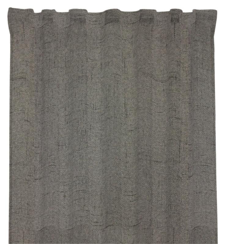 Mörkläggningsgardin ARIZONA, extra lång, black out, enfärgad, melerad i mörkgrå