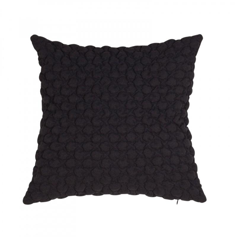 Kuddfodral BUBBEL, bubbligt mönster, 50x50cm, svart