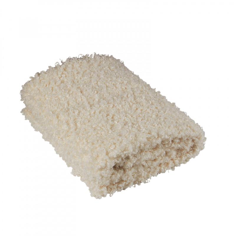 Pläd LUDDE, fårskinnsimitation stl.120x150, offwhite