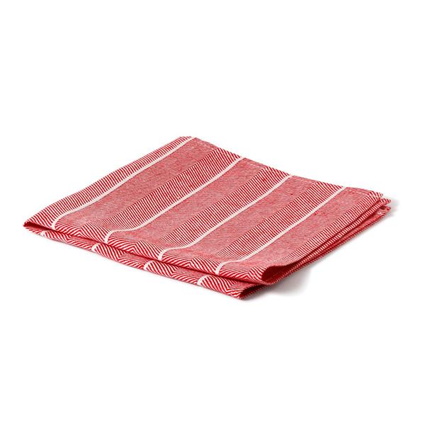 Servett 2-pack FISKBEN, 100% lin, röd-vit