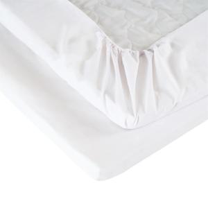 Dra-på-lakan i enfärgad bomull SATIN i tre storlekar, trådtäthet 200 i vitt