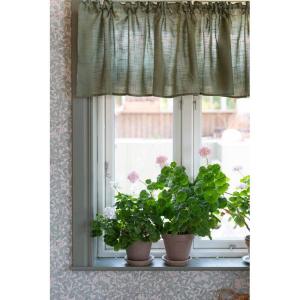Gardinkappa BROOKLYN, enfärgad i grönt i tyg med struktur