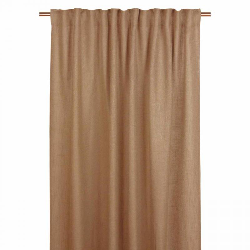 Gardinlängd BROOKLYN, enfärgad med struktur, Stl. 140x250cm, cognac